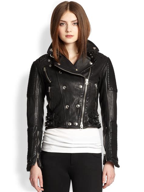 burberry leather coat black|women's leather car coat.